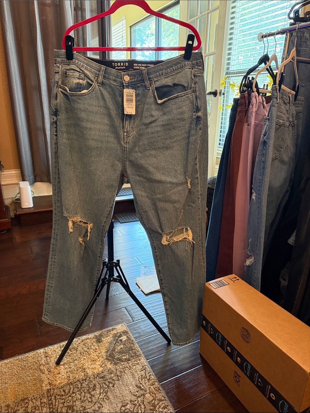 NWT High rise baggy straight classic denim 16R